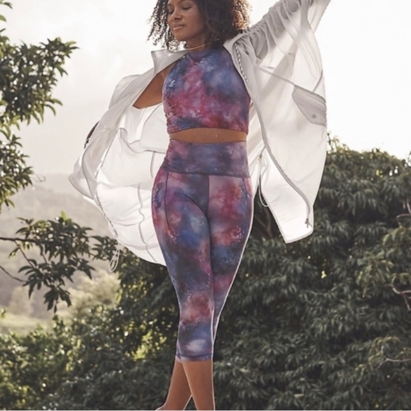 Athleta Supernova 8 Capri Leggings Supernova With Side Pockets Xs Blue Purple